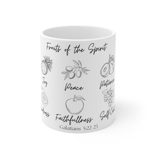 Fruits of the Spirit Mug 11oz, B&W